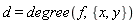 d = degree(f, {x, y})