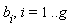 b[i], i = 1 .. g