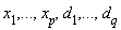 x[1], () .. (), x[p], d[1], () .. (), d[q]