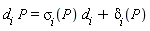 d[i]*P = sigma[i](P)*d[i]+delta[i](P)