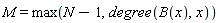 M = max(N-1, degree(B(x), x))