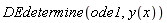 DEdetermine(ode1, y(x))