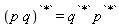 (p*q)^`*` = q^`*`*p^`*`