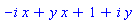 -i*x+y*x+1+i*y