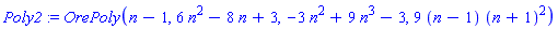 Poly2 := OrePoly(n-1, 6*n^2-8*n+3, -3*n^2+9*n^3-3, 9*(n-1)*(n+1)^2)