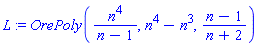 L := OrePoly(n^4/(n-1), n^4-n^3, (n-1)/(n+2))
