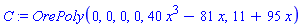 C := OrePoly(0, 0, 0, 0, 40*x^3-81*x, 11+95*x)