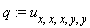 q := u[x, x, x, y, y]