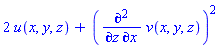 2*u(x, y, z)+(diff(v(x, y, z), x, z))^2