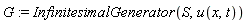 G := InfinitesimalGenerator(S, u(x, t))