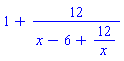 1+12/(x-6+12/x)