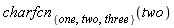 charfcn[{one, three, two}](two)