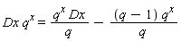 Dx*q^x = q^x*Dx/q-(q-1)*q^x/q