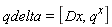 qdelta = [Dx, q^x]