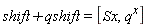 `shift+qshift` = [Sx, q^x]
