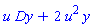 u*Dy+2*u^2*y