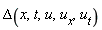 Delta(x, t, u, u[x], u[t])