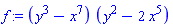 f := (y^3-x^7)*(y^2-2*x^5)