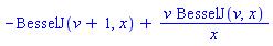 -BesselJ(v+1, x)+v*BesselJ(v, x)/x