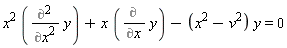 x^2*(Diff(y, x, x))+x*(Diff(y, x))-(x^2-v^2)*y = 0