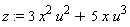 z := 3*x^2*u^2+5*x*u^3