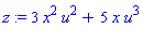 z := 3*x^2*u^2+5*x*u^3