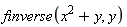 finverse(x^2+y, y)