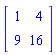 Matrix([[1, 4], [9, 16]])