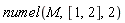 numel(M, [1, 2], 2)