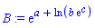 B := exp(a+ln(b*exp(c)))