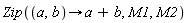 Zip(proc (a, b) options operator, arrow; a+b end proc, M1, M2)