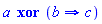 a xor (b implies c)