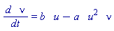 d*nu/dt = b*u-a*u^2*nu