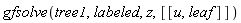 gfsolve(tree1, labeled, z, [[u, leaf]])