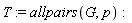T := allpairs(G, p)