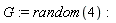 G := random(4)