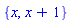 {x, x+1}