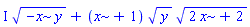 I*(-x*y)^(1/2)+(x+1)*y^(1/2)*(2*x+2)^(1/2)
