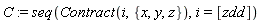 C := seq(Contract(i, {x, y, z}), i = [zdd])