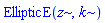 EllipticE(z, k)