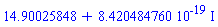 14.90025848+0.8420484760e-18*I