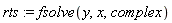rts := fsolve(y, x, complex)