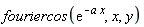 fouriercos(exp(-a*x), x, y)