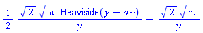 (1/2)*2^(1/2)*Pi^(1/2)*Heaviside(y-a)/y-2^(1/2)*Pi^(1/2)/y