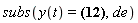 subs(y(t) = -(1/5)*cos(2*t)-(D(y))(0)*exp(-t), de)