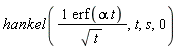 hankel(erf(alpha*t)/sqrt(t), t, s, 0)