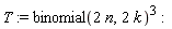 T := binomial(2*n, 2*k)^3