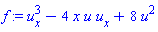u[x]^3-4*x*u*u[x]+8*u^2