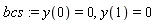 bcs := y(0) = 0, y(1) = 0