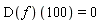 (D(f))(100) = 0